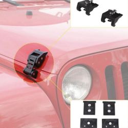 Jeep Wrangler JK Hood Latches Stainless Steel Hood Lock Hood Catch Kit for Jeep Wrangler JK JKU 2007-2018