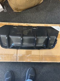 For 12-16 BMW F10 M5 M Sport Rear Diffuser Bumper Lip Carbon Fiber Look ABS