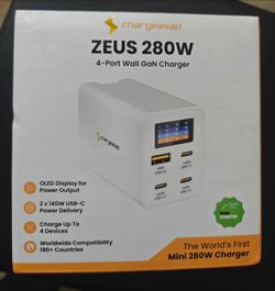 New ChargeAsap Zeus 280w GAN Charger w LCD Screen charge 2 Macbooks at the same time