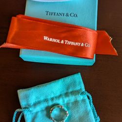 Tiffany Co Enamel And X Ring Size 5.5