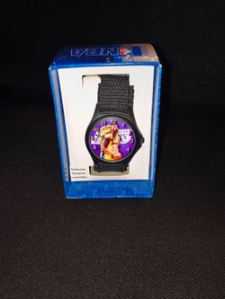 NBA Game Time Los Angeles Lakers Kobe Bryant Black Fabric Strap Fast Wrap Watch