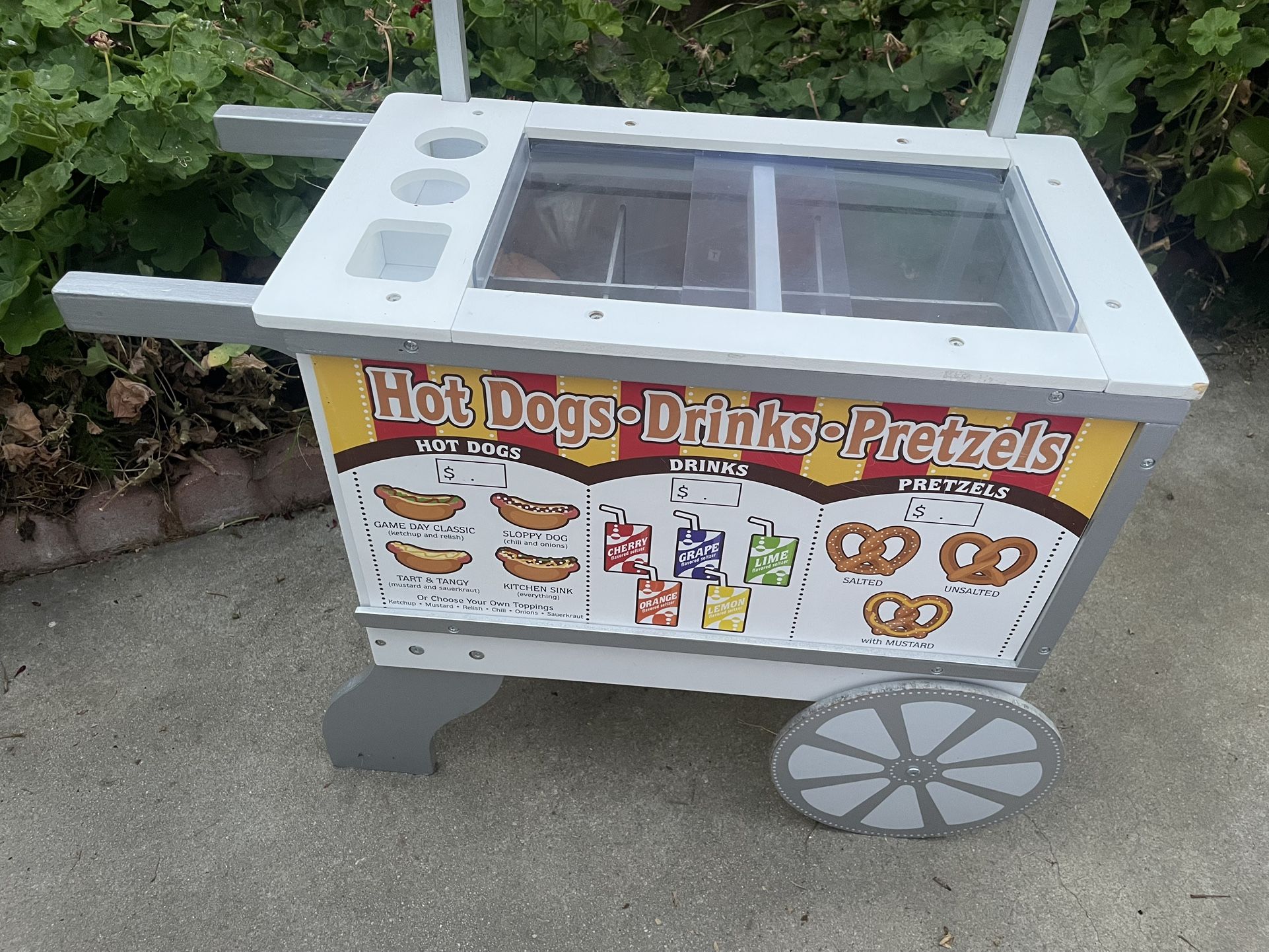 Melissa Doug Kids Snack Hot Dog Wooden Cart Stand Pretend Play Toys