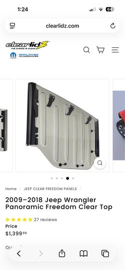 ClearLidz Panoramic Freedom Clear Top – Jeep Wrangler JK (2009–2018) ☀️