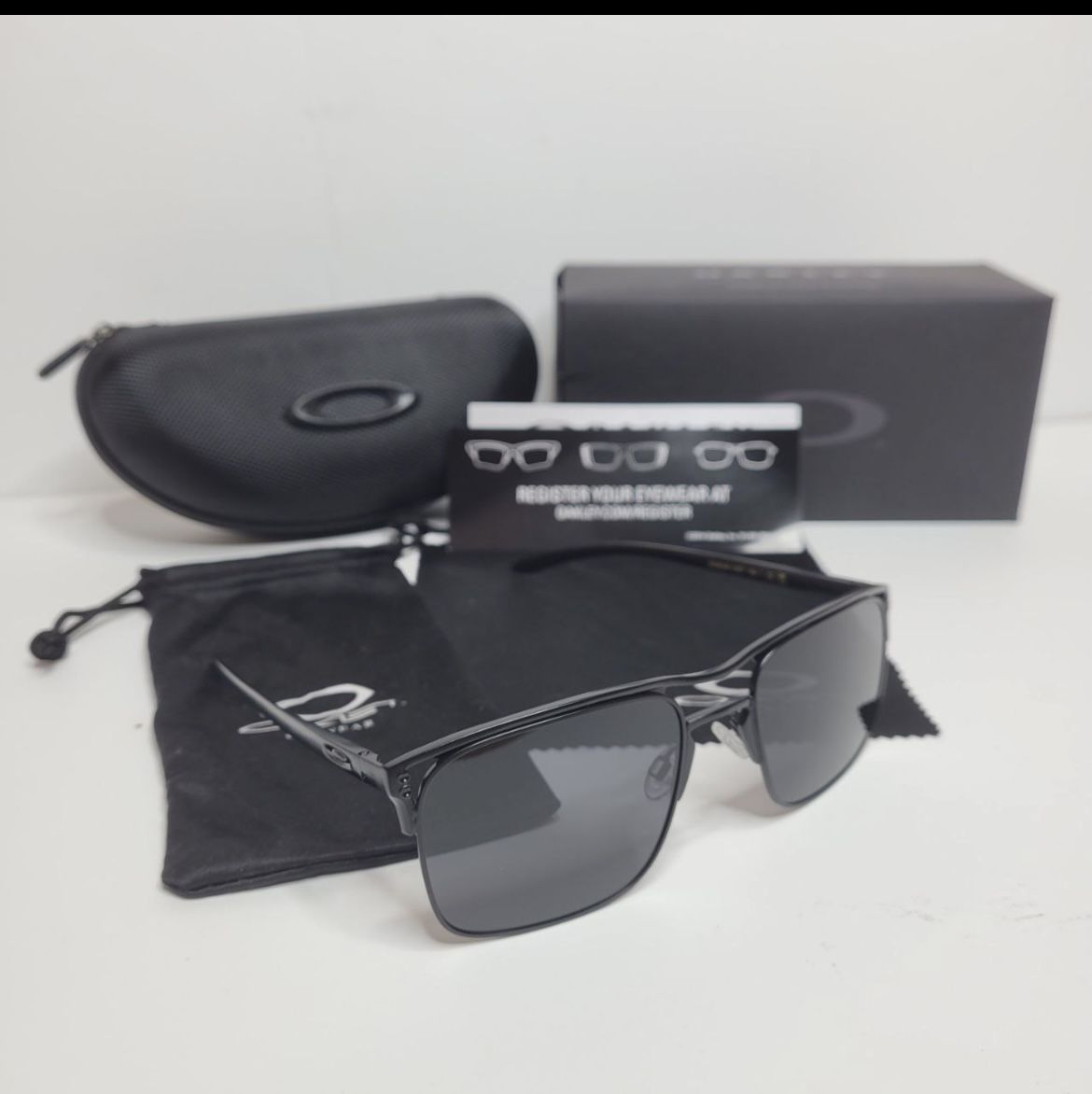 Oakley Holbrook Ti titanium sunglasses- black frame and black lenses