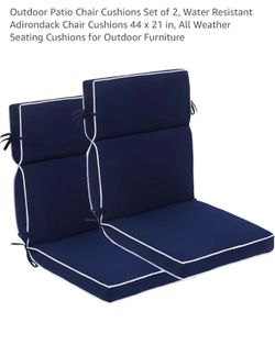New set of 2 patio chairs cushions