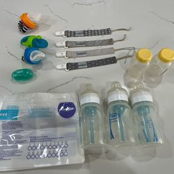 Baby Pacifier Tether, Medela Milk Bottles, Dr. Brown Baby Bottle, Summer Tooth Brush, Sanitizer Bags