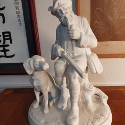 Vintage Figure Porcelain With Dog... Marbach And 410  at 78227 or 1604..