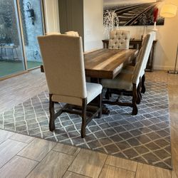 Rustic Solid Wood Dining Set 