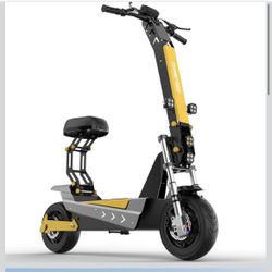 L7-Yellow With Seat 6000W Dual Motor Escooter Adult, Max 50 MPH/45Miles, 60V 35Ah Large Battery