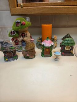 Fairy Garden Miniature House Figurine Set