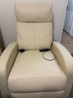 Cream/White Reclining Chair