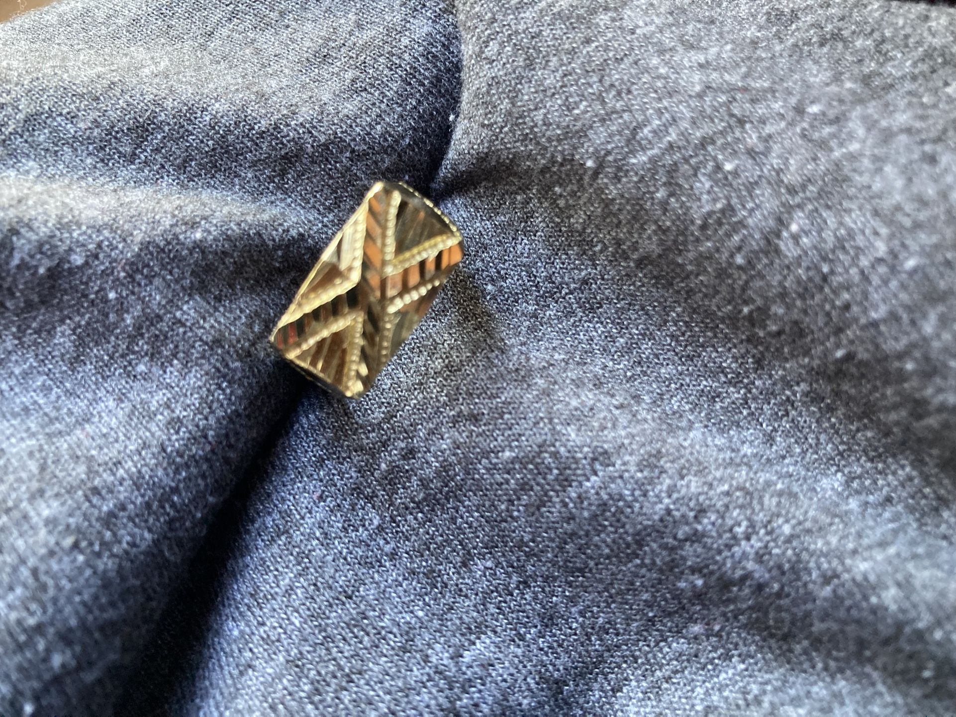 10k Solid Gold Diamond Cut Nugget Ring