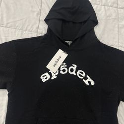 Sp5der Black Hoodie VVS, Size Medium
