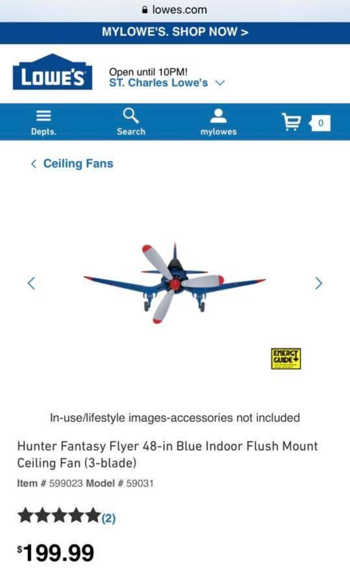 Hunter Fantasy Flyer Ceiling Fan
