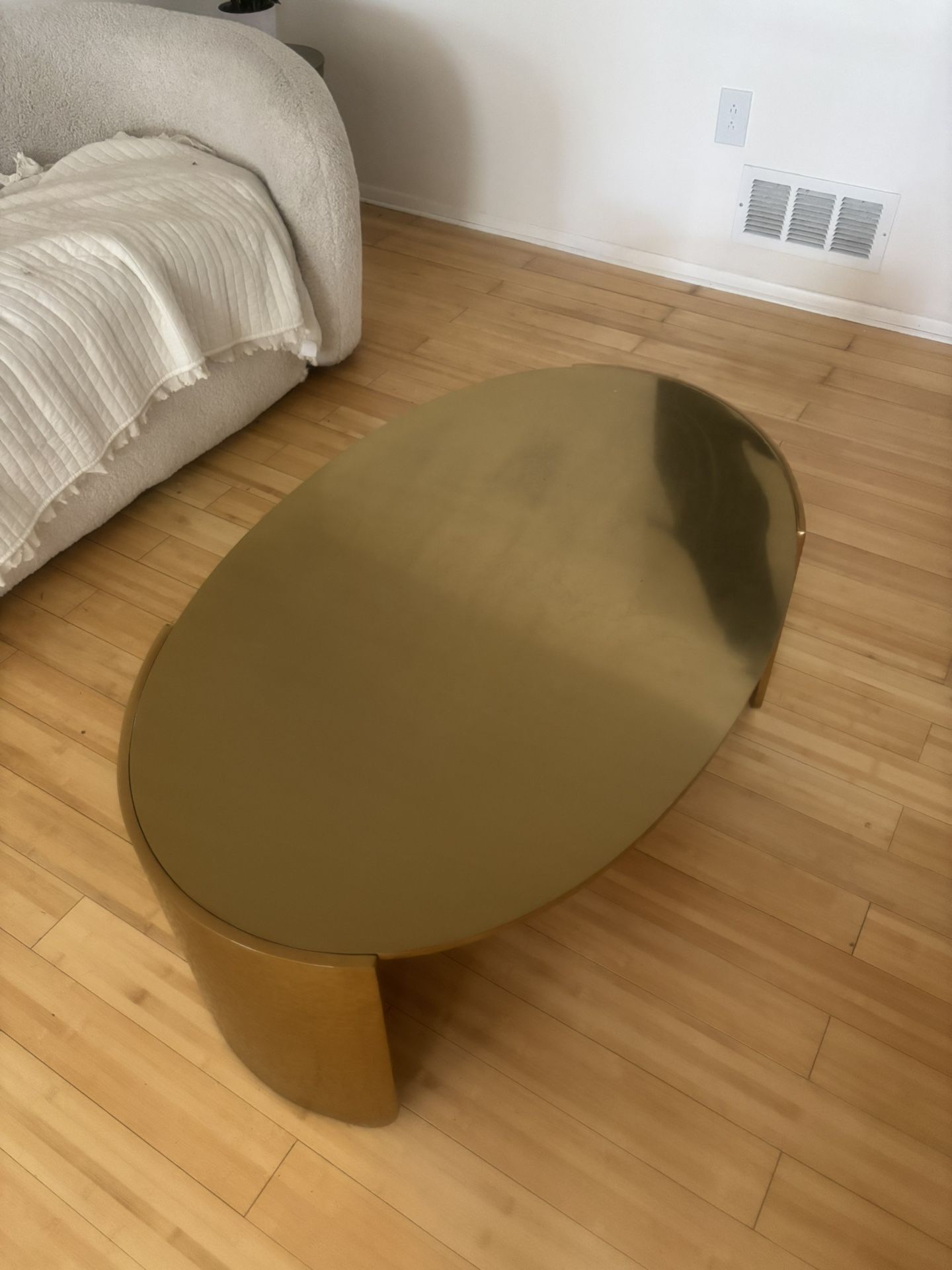 Final Price Drop - Must Go Today!! Luxury Oval Hammered Coffee Table – Heavy & Unique Statement Piece