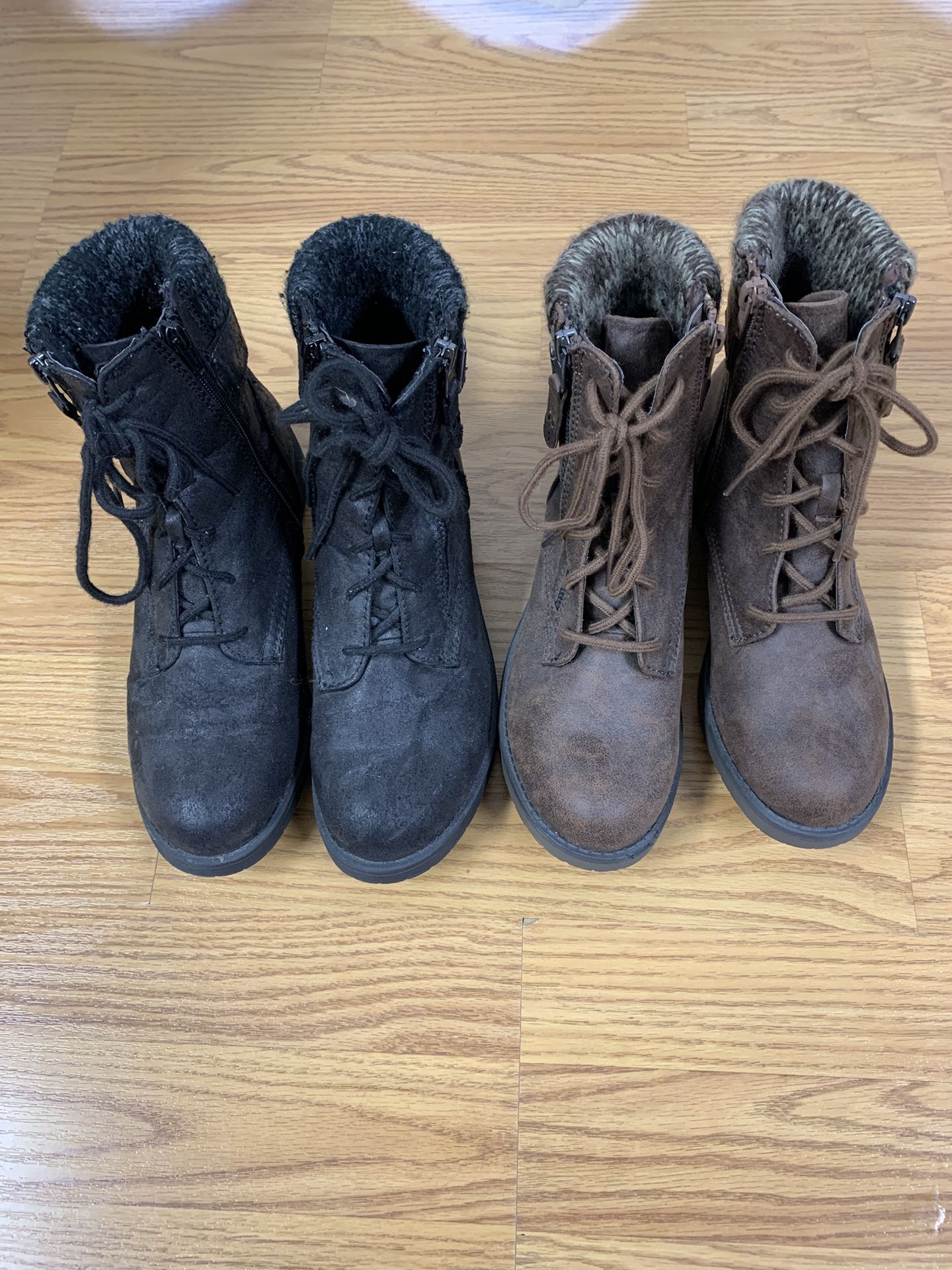 Women’s Lace Up Black And Brown Pairs Ankle Boots