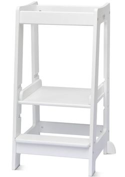 Brand New Bamboo Toddler Kitchen Step Stool White
