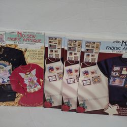 Lot of FIVE Vintage DAISY KINGDOM No Sew Iron-On Applique Kits Asst.  1 opened