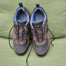 LL Bean Men’s Trail Model X Brown Leather Mesh Hiking Size 9 Medium  Shoes 