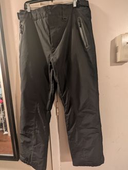 Lands' End Men's Black Snow Pants Lined Pockets Zip Pocket M 32-34