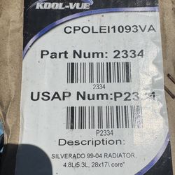 New Radiator For 1(contact info removed) Chevy Silverado 