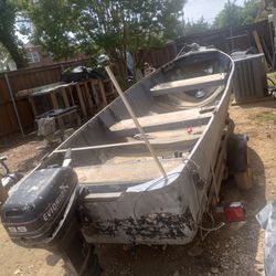 14ft 1955 Lone Star Aluminum With 9.9 Evinrude 