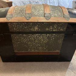 Antique Steamer Camelback Trunk 