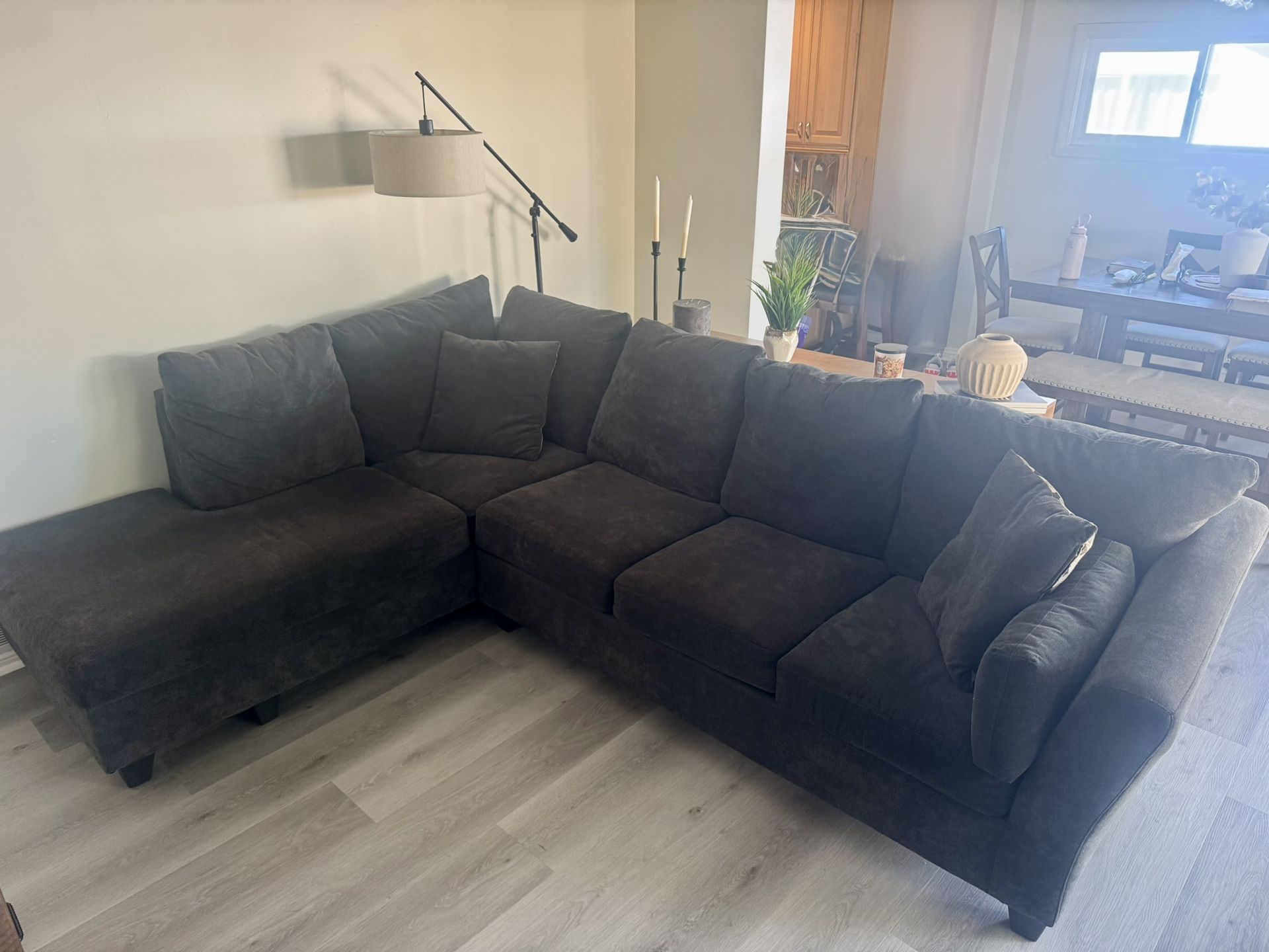 Charcoal Gray Sectional Couch 
