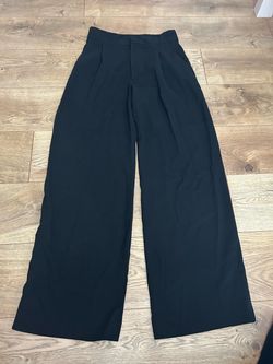 Black High-Waist Wide-Leg Trousers Zara size small