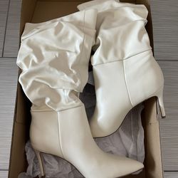 White Slouch Boot, size 8.5