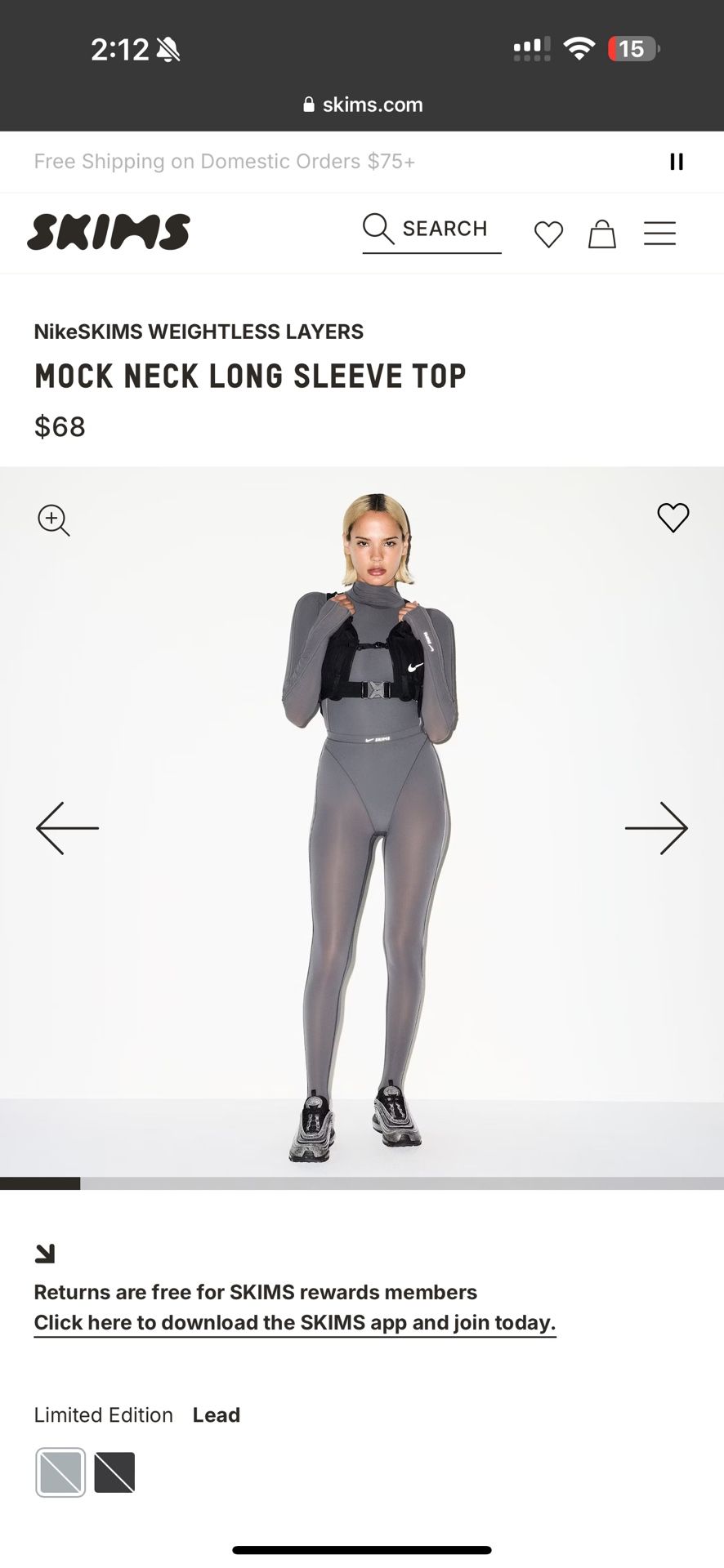 Nike X skims Logo Long Sleeve Sold out !