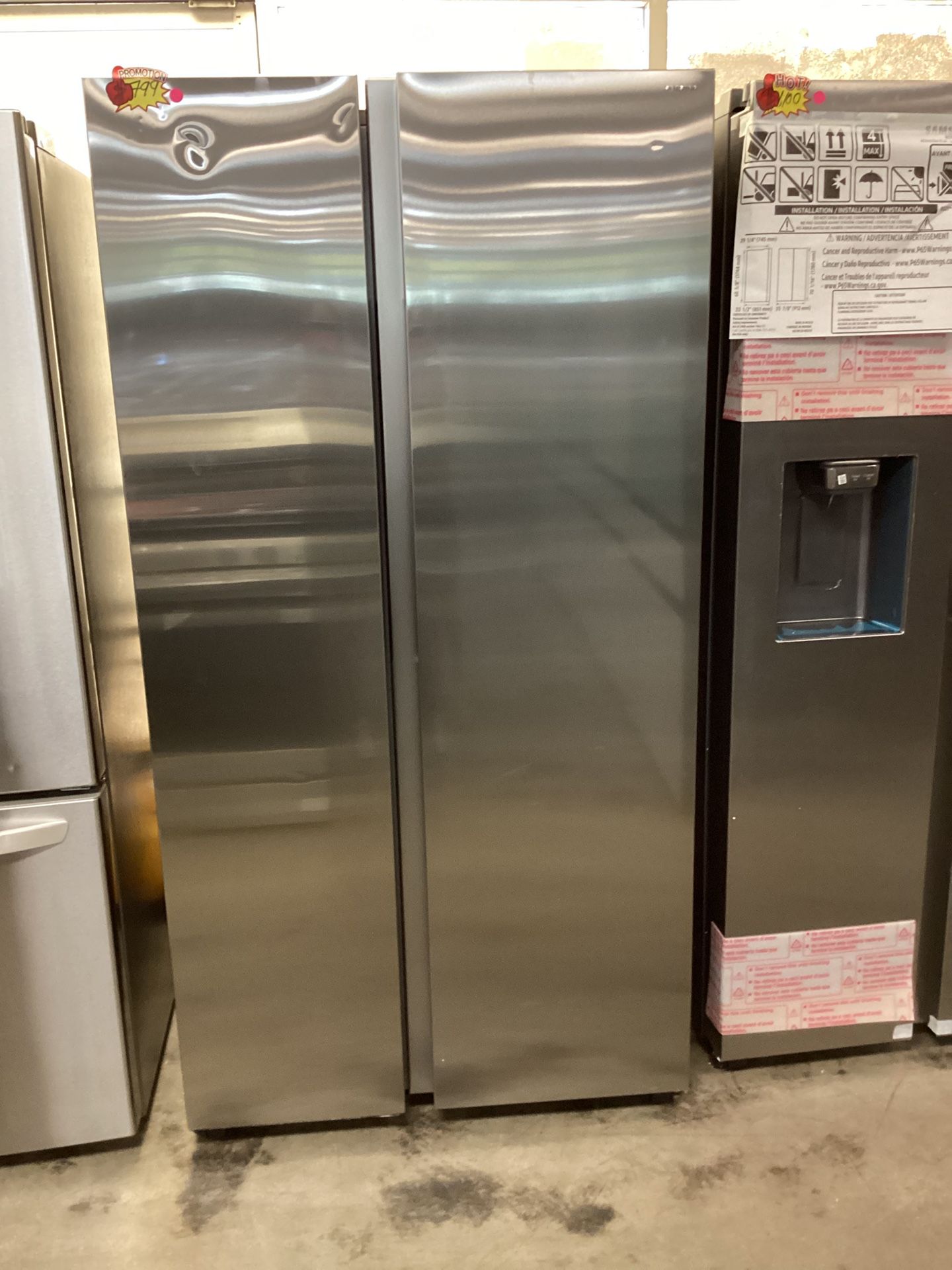 Samsung Refrigerator Side By Side 36” Width/29” Depth/ 70” Height
