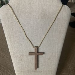 Wood Cross Necklace