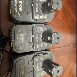 Ryobi ONE+ 18V Lithium Batteries & Charger