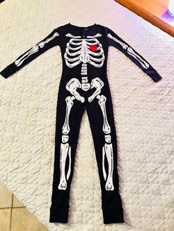 Skeleton One-Piece PJ Costume with Heart (Sz:10)