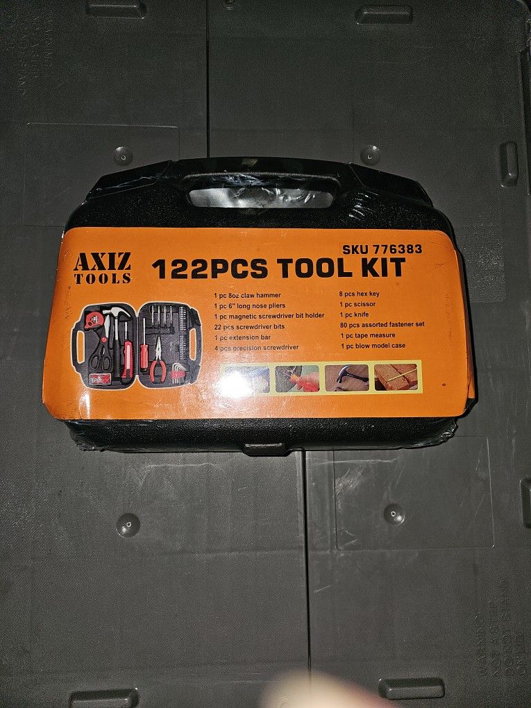 122 Pcs Tool Kit and Black & Decker Rechargeable Screwdriver