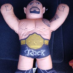 WWE 2012 The Rock Plush Wrestling Brawlin Buddies 16" Stuffed Toy (UNTESTED)