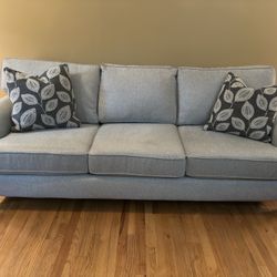 Stanton 3-Seater Couch – Custom, Firm Cushions, Neutral Gray – $495 OBO 