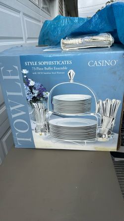 73 Piece Bus Buffet Ensemble With Stainless Steel Flatware