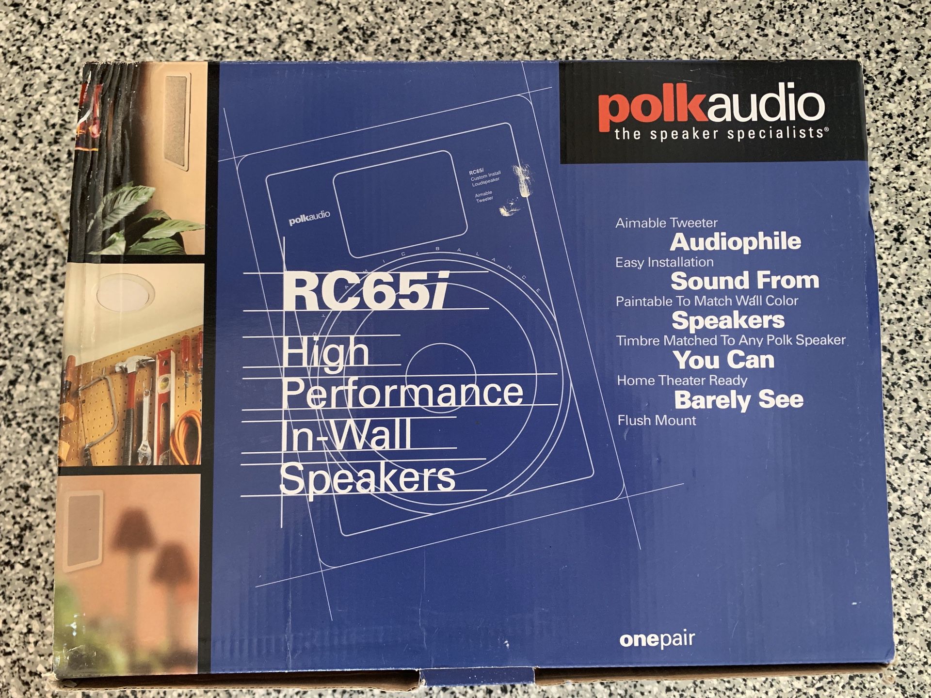 One pair Polk Audio in-wall speakers