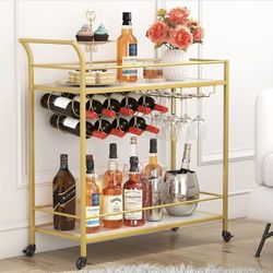 Rolling bar With Marble Base + LED Bar Sign (optional)