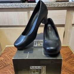 Timberland Pro Women's Londa, Black Leather, Slip-Resistant Work Heels Size: 9.5 M