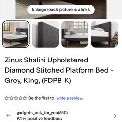 King Size Bed Frame - Damaged From Shipping FREE