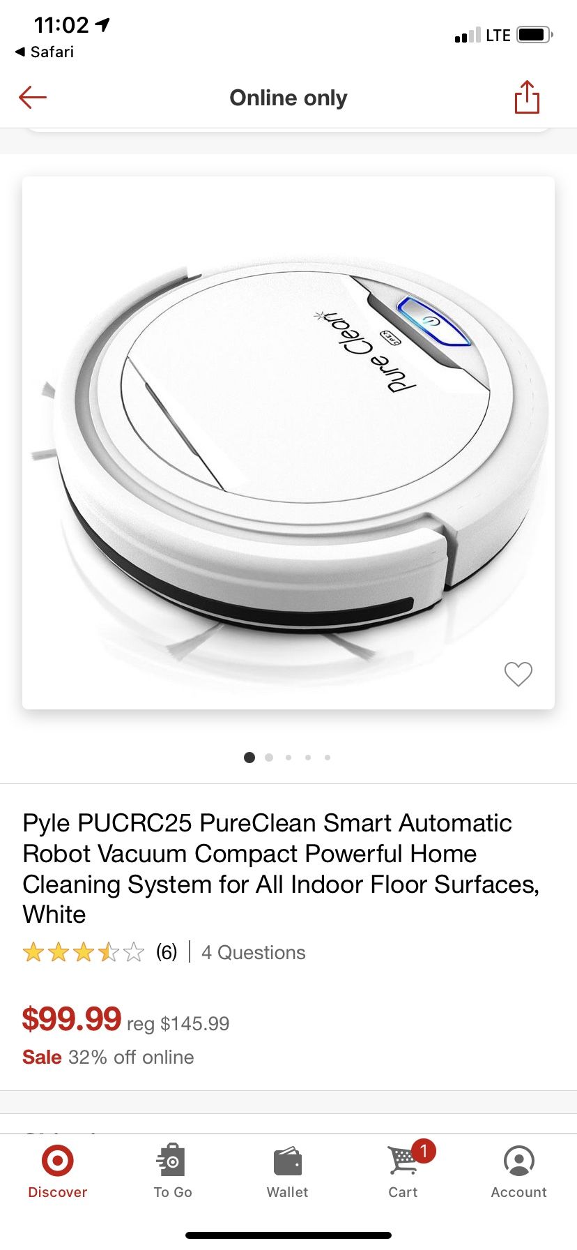 Pure Clean Smart Robot Vacuum