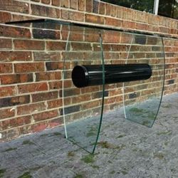 Mid Century Glass Entry Sofa Console Table 