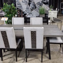Beautiful 8 pc Dining Set With Matching Buffet (New)