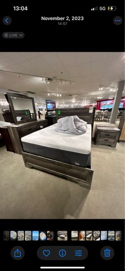 Full bed set, mattress, box, dresser