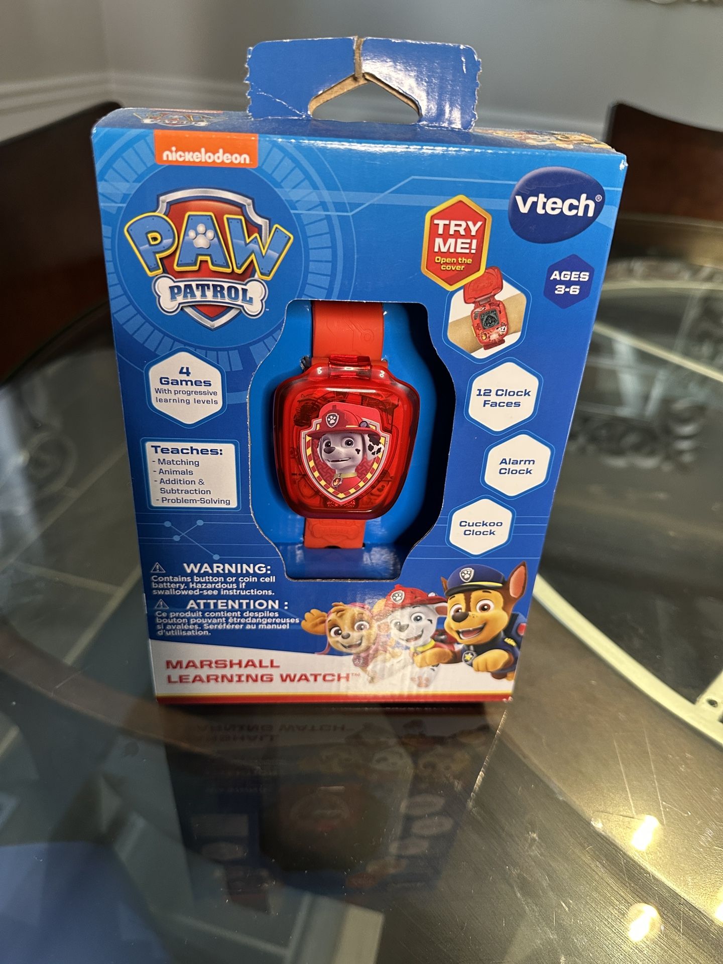 Marshall Paw Patrol VTech Learning Watch – Red | Kids Educational Smartwatch Ages 3-6 | 4 Games, Alarm, Clock Faces