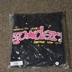 Sp5der P*nk V2 Hoodie Black Medium 