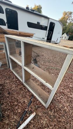 Large Custom Solid Redwood Garden Window Frame (71" x 51") – High-End Timber